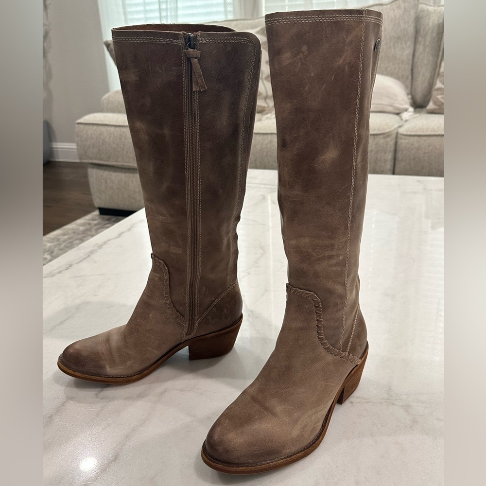 Sofft Boots sz 7.5 Anniston Taupe Riding Brown Like New